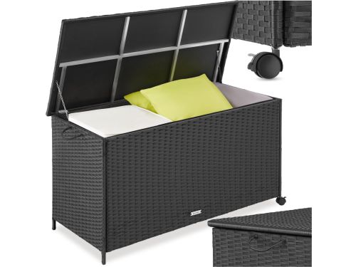 tectake® Wicker Opbergbox - 253 L - Kussenbox voor Buiten
