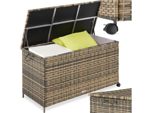 tectake® Wicker Opbergbox - 253 L - Kussenbox voor Buiten
