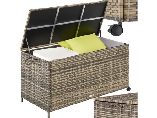 tectake® Wicker Opbergbox - 297 L - Kussenbox voor Buiten