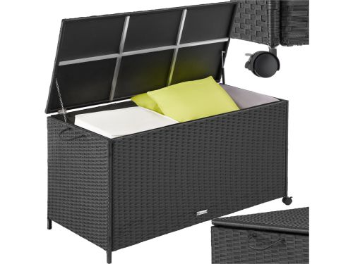 tectake® Wicker Opbergbox - 297 L - Kussenbox voor Buiten