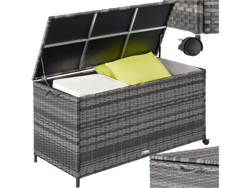 tectake® Wicker Opbergbox - 297 L - Kussenbox voor Buiten