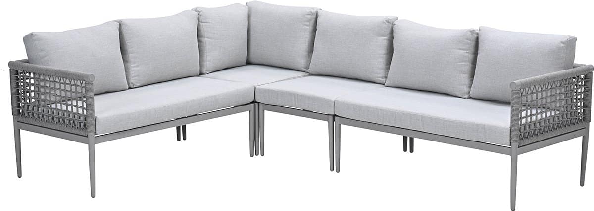 teramon hoek loungeset rope taupe rope grijs zand