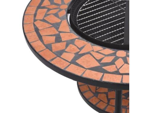 Terracotta Kleurige Vuurtafel 68 cm met Keramische Mosaïek