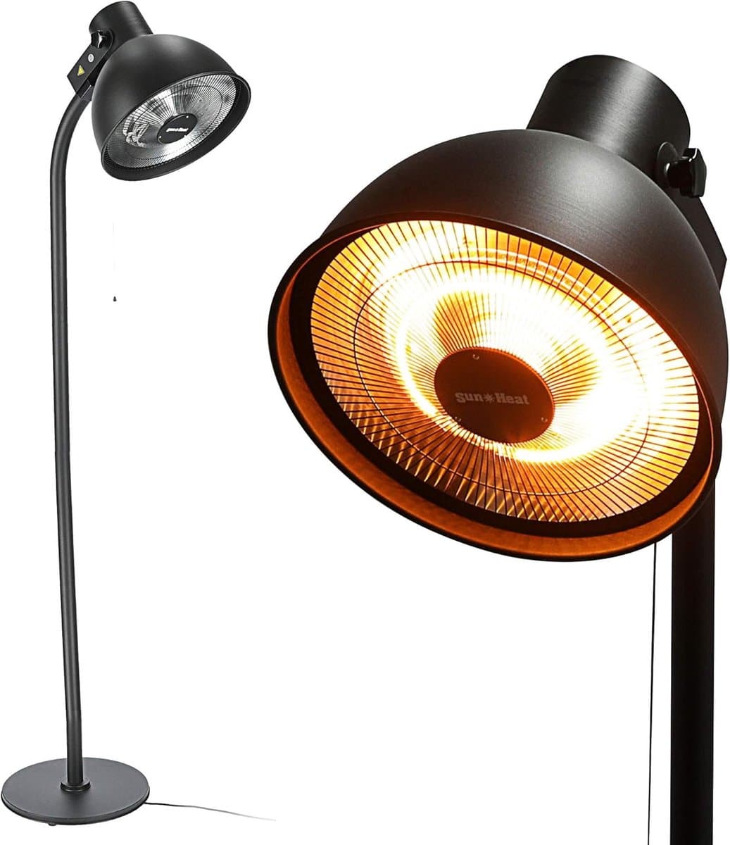 terrasverwarmer 1500 2000 watt met spatwaterbescherming en 3 warmtestanden