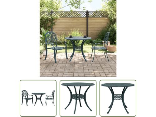 The Living Store 3-delige Bistroset gietaluminium groen - Bistroset