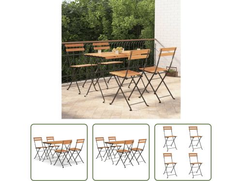 The Living Store Bistroset Acacia - 100x54x71 cm - inklapbaar