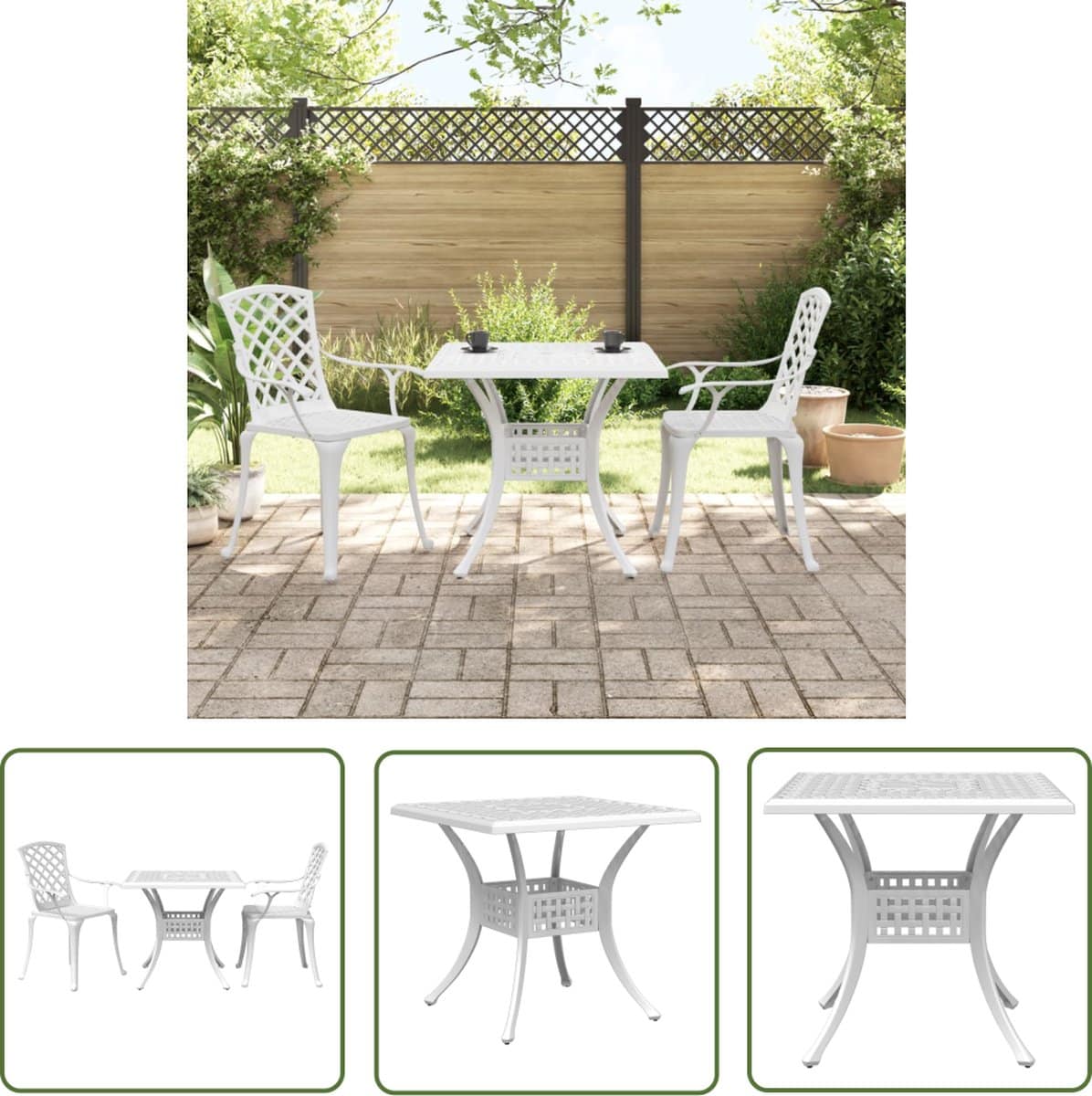 the living store bistroset aluminium tuinmeubel 80 x 80