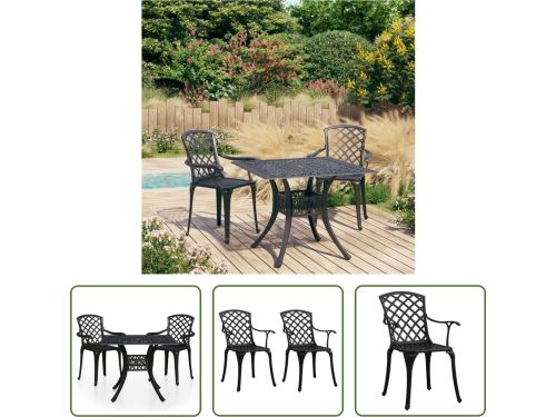 The Living Store Bistroset Gietaluminium - 61 x 60 x