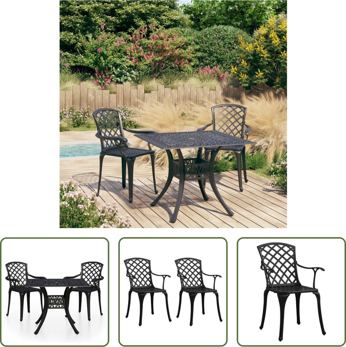 the living store bistroset gietaluminium 61 x 60 x