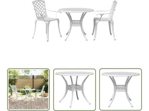 The Living Store Bistroset Gietaluminium - 90 x 75 cm