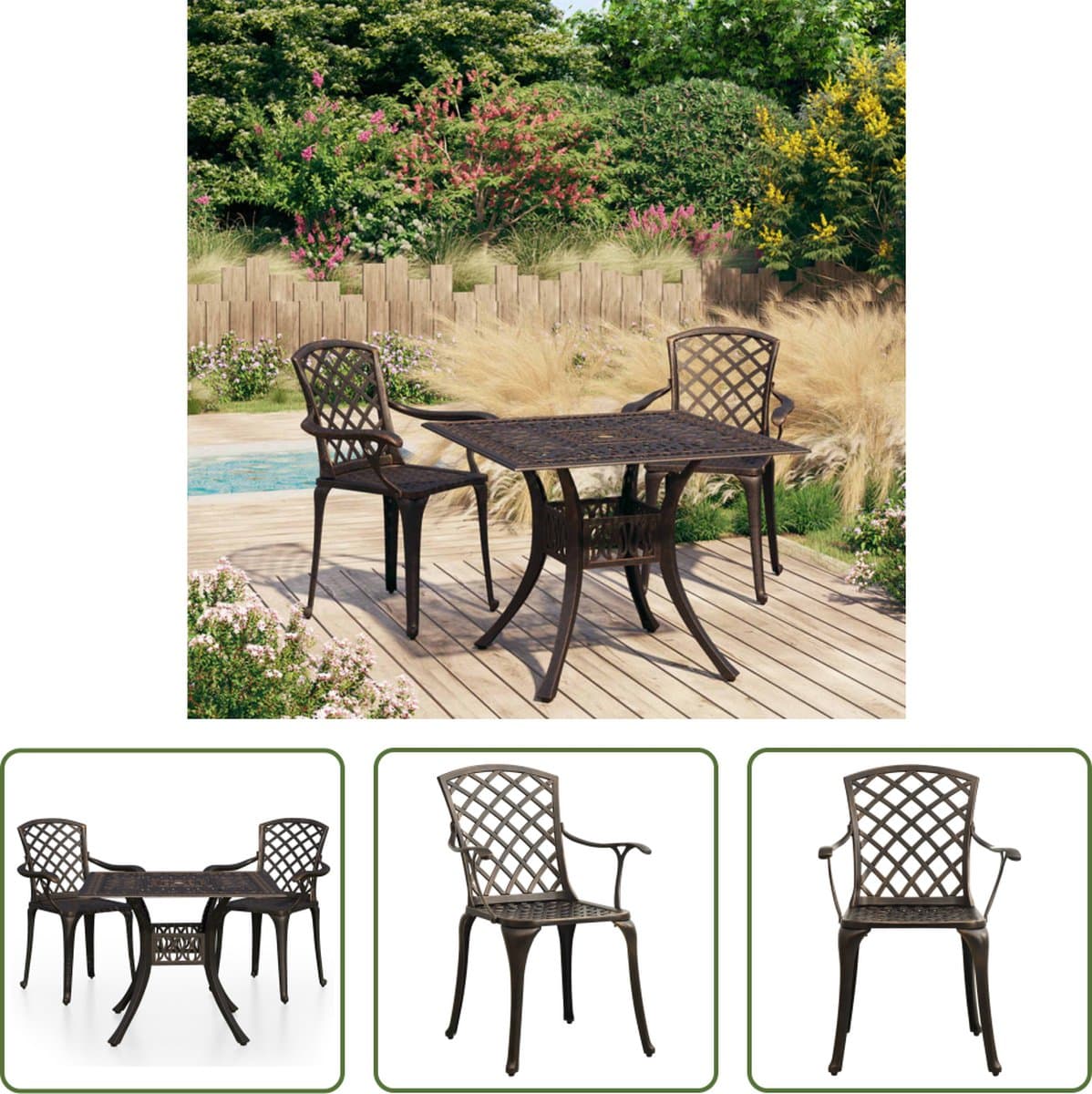 the living store bistroset gietaluminium tuinstoelen en tafel