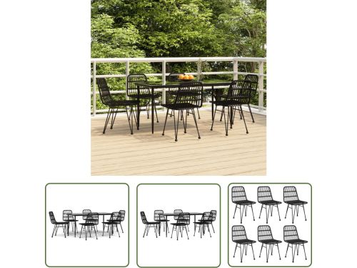 The Living Store Bistroset Tuintafel en 6 Stoelen