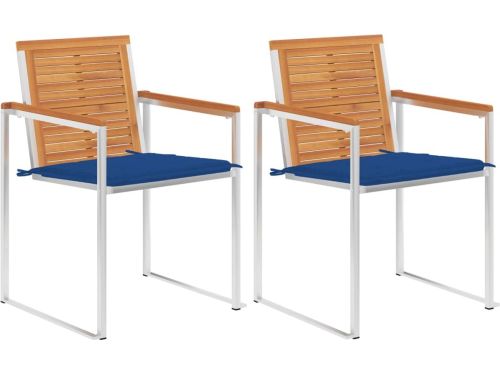 The Living Store buitenstoelen acaciahout - roestvrij staal 304