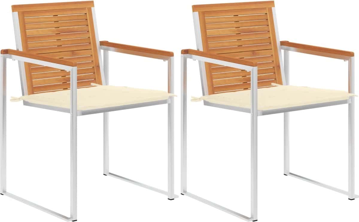 the living store buitenstoelen acaciahout roestvrij staal