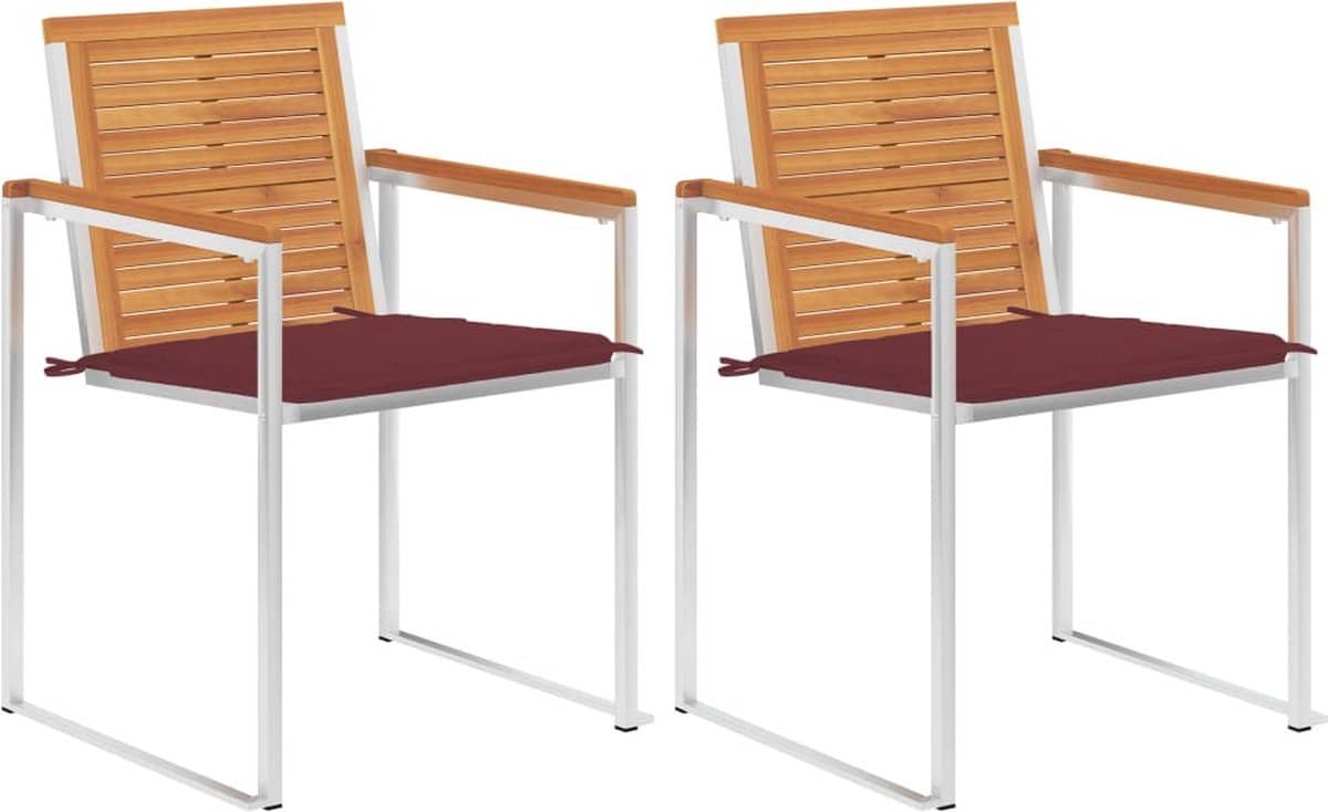 the living store buitenstoelen massief acaciahout roestvrij staal