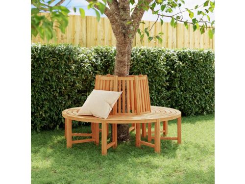 The Living Store Halfronde Houten Boombank - 160x82x90cm - Massief