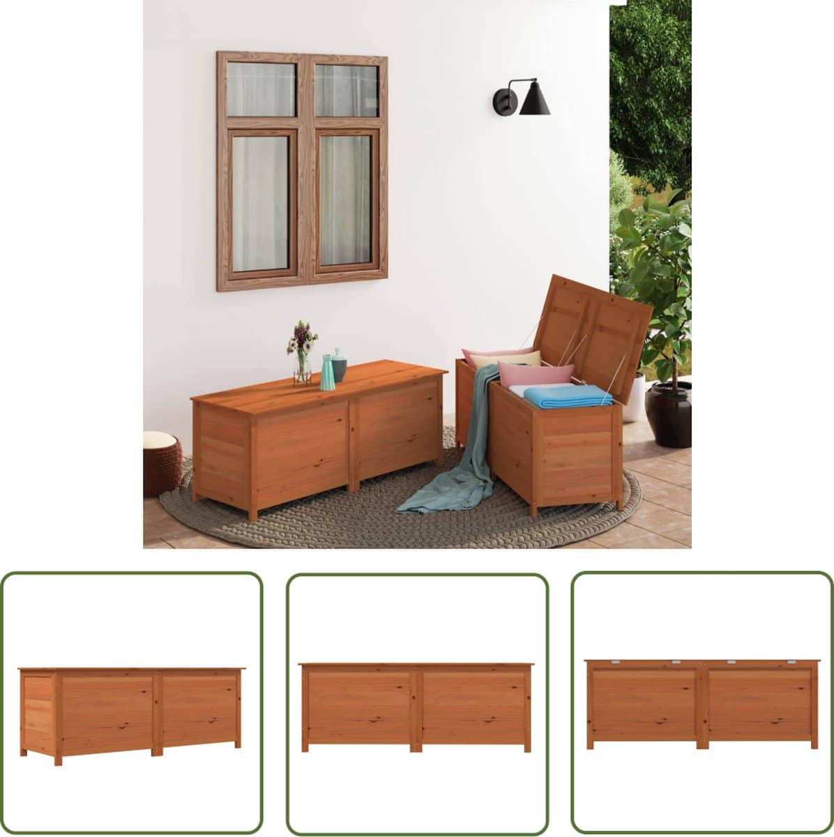 the living store houten kussenbox 150 x 50 x