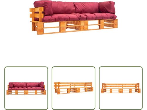 The Living Store Houten Pallet Bankenset - 220x66x65 cm