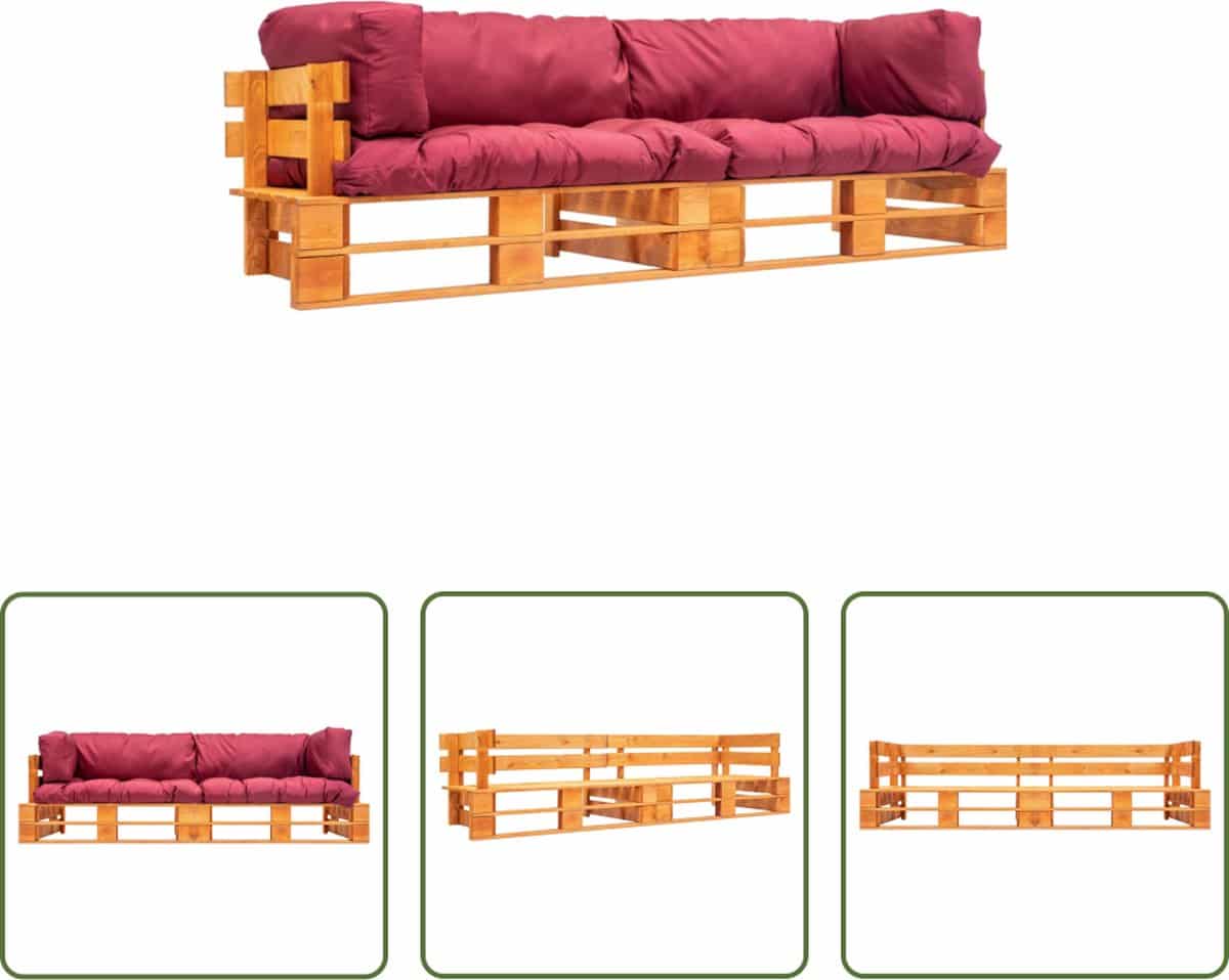 the living store houten pallet bankenset 220x66x65 cm