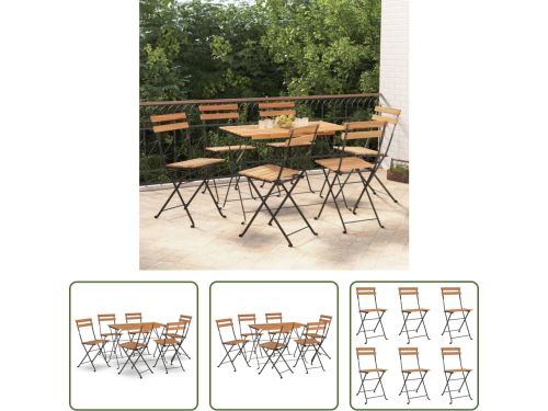 The Living Store Inklapbare Bistroset - Hout - 100x54x71 cm