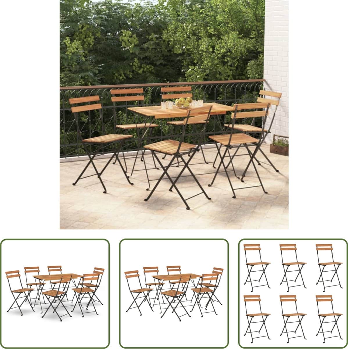 the living store inklapbare bistroset hout 100x54x71 cm