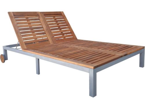 The Living Store Ligbed Dubbel - Hout - 207x130cm