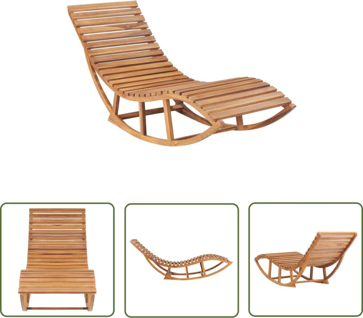 the living store ligbed schommelend massief teakhout schommelende ligstoel