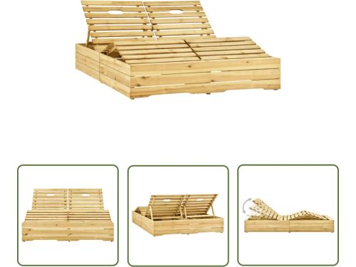 The Living Store Ligbed tweepersoons groen geïmpregneerd grenenhout