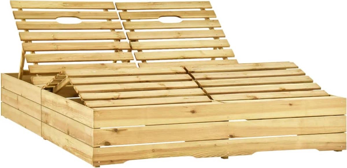 the living store ligbed tweepersoons met kussens geïmpregneerd grenenhout