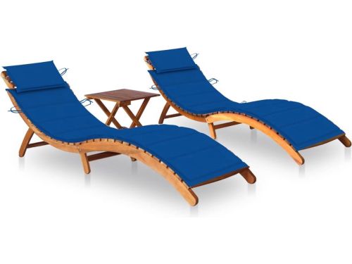 The Living Store Ligbedden 2 st met tafel en kussens