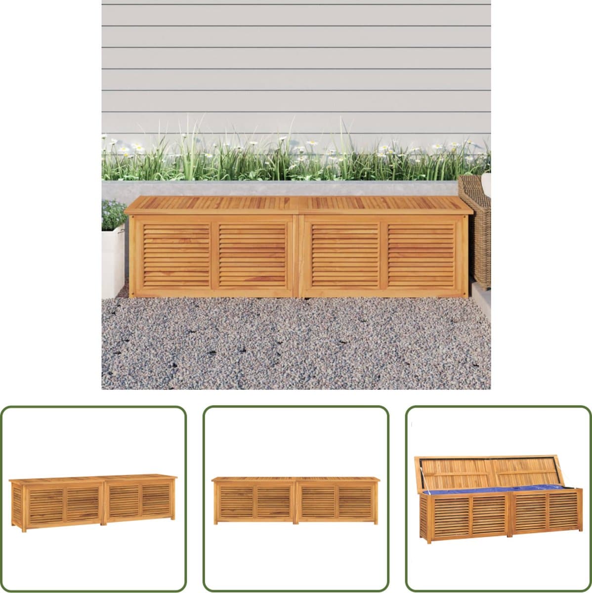 the living store opbergbox teakhout 200 x 50 x