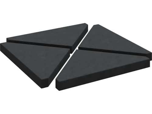 The Living Store Parasolvoetplaten 4 st driehoekig 14 kg graniet
