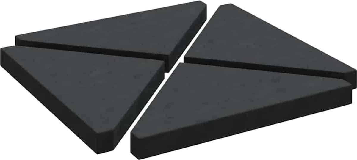 the living store parasolvoetplaten 4 st driehoekig 14 kg graniet