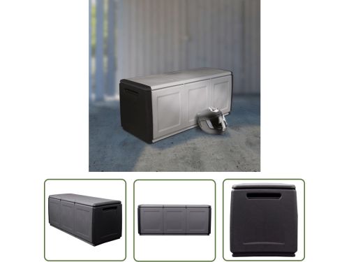 The Living Store Tuinbox 330 L 138x53x57 cm donkergrijs en