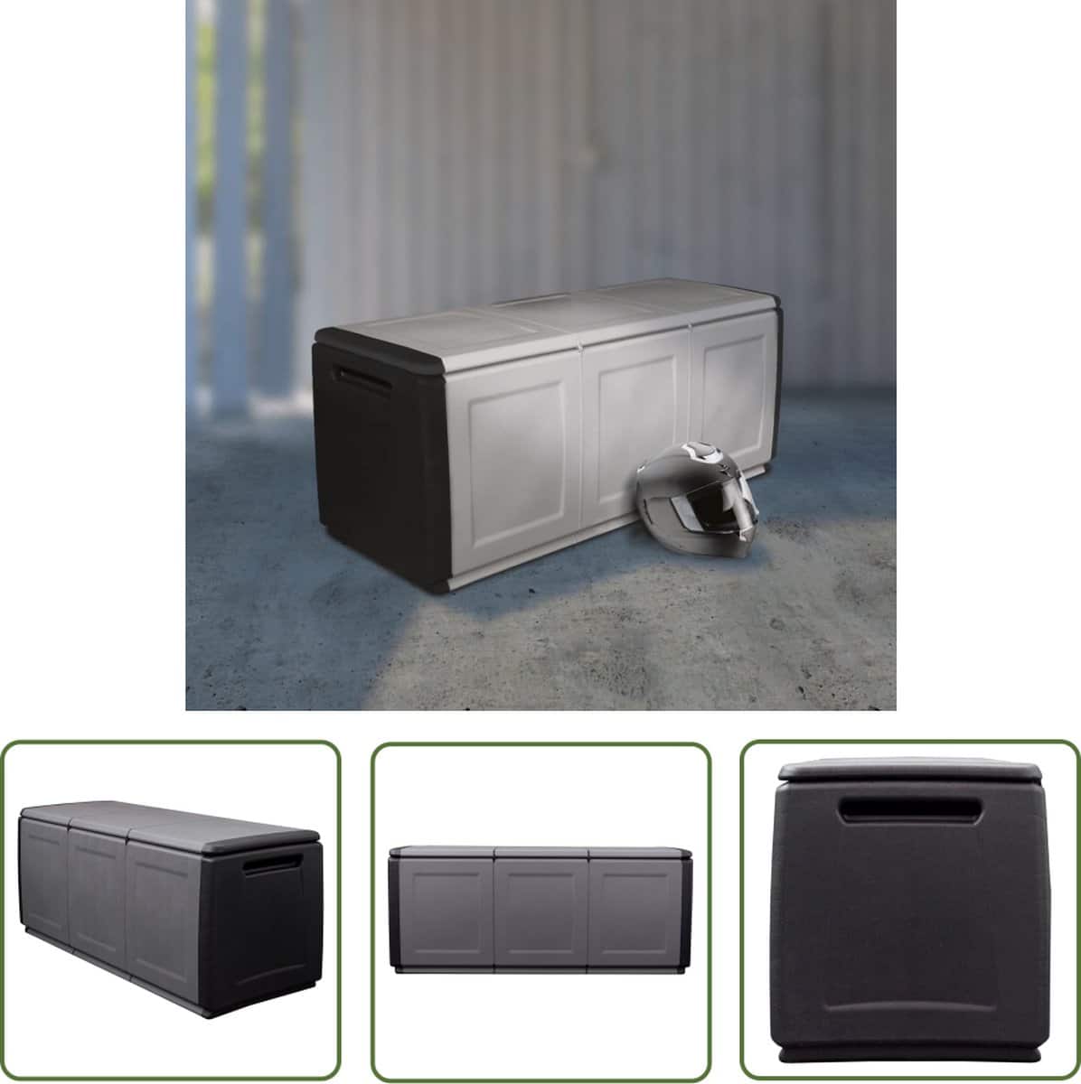 the living store tuinbox 330 l 138x53x57 cm donkergrijs en