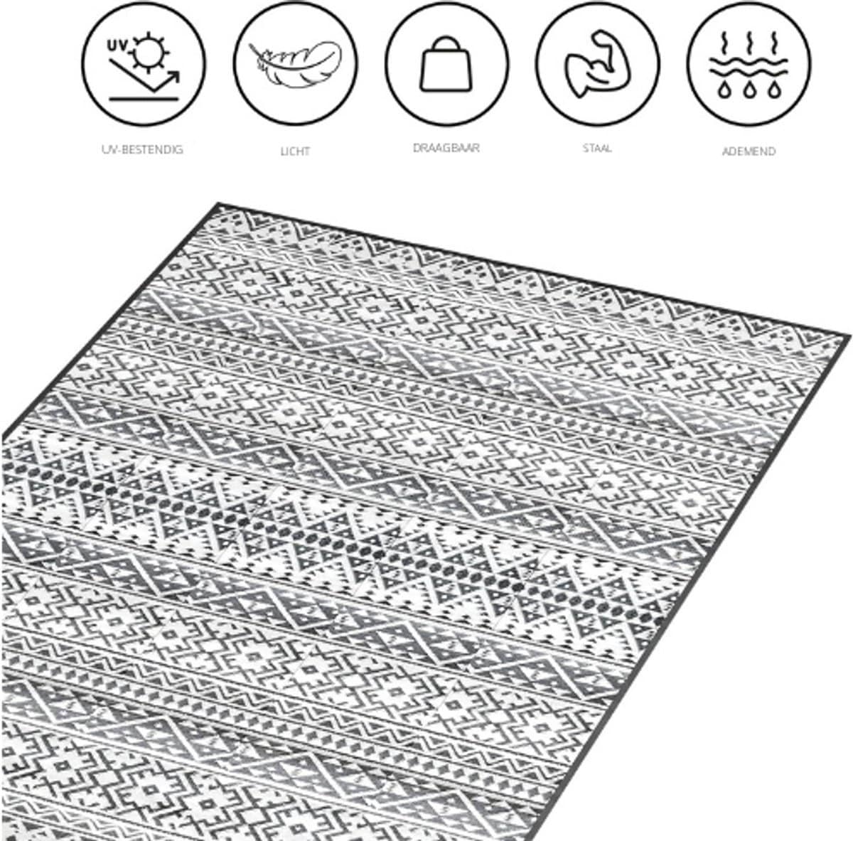 thuys buitenkleed waterdicht lichtgewicht picknickkleed zwart wit