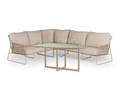 Tierra Outdoor Dining Loungeset Rivera Ophira Champagne