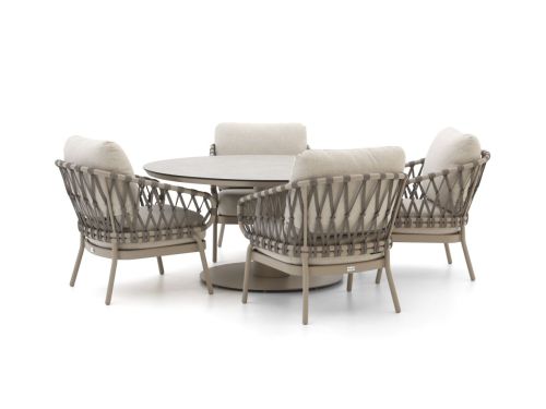 Tierra Outdoor Natal/Moreno ø 150cm low dining tuinset 5-delig - Laagste prijsgarantie!