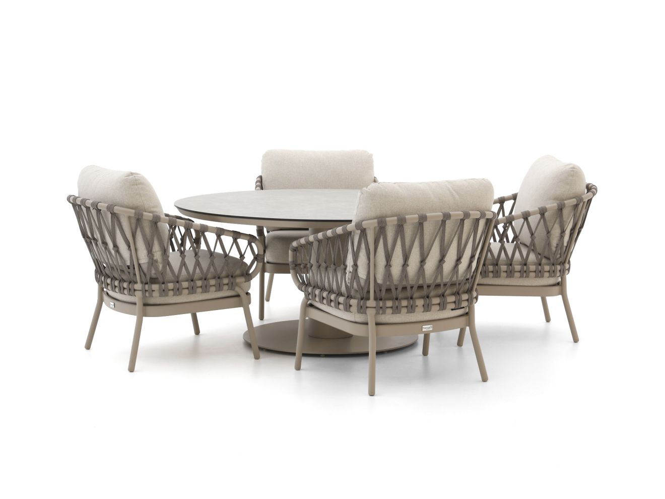 tierra outdoor natal/moreno ø 150cm low dining tuinset 5 delig laagste prijsgarantie!