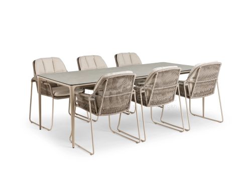 Tierra Outdoor Tuinset Elegante Rivera Champagne 7-delig