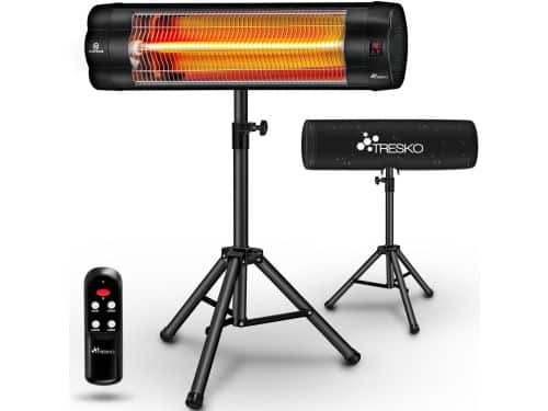 TRESKO Infrarood warmtestraler, 2500 W, met afstandsbediening en afdekking