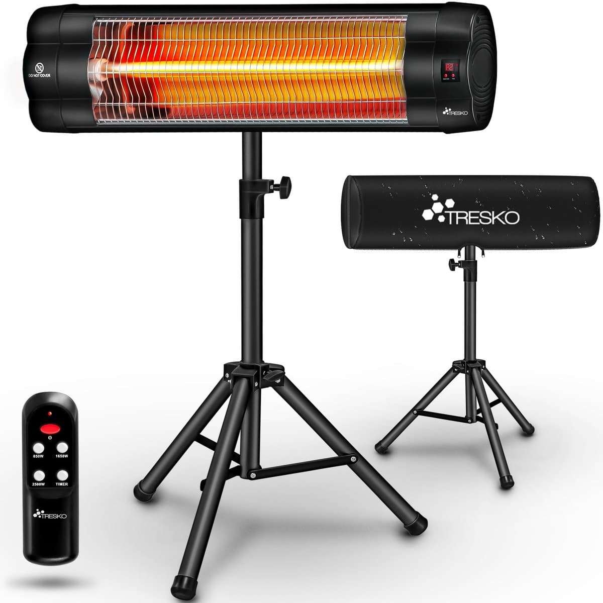 tresko infrarood warmtestraler, 2500 w, met afstandsbediening en afdekking