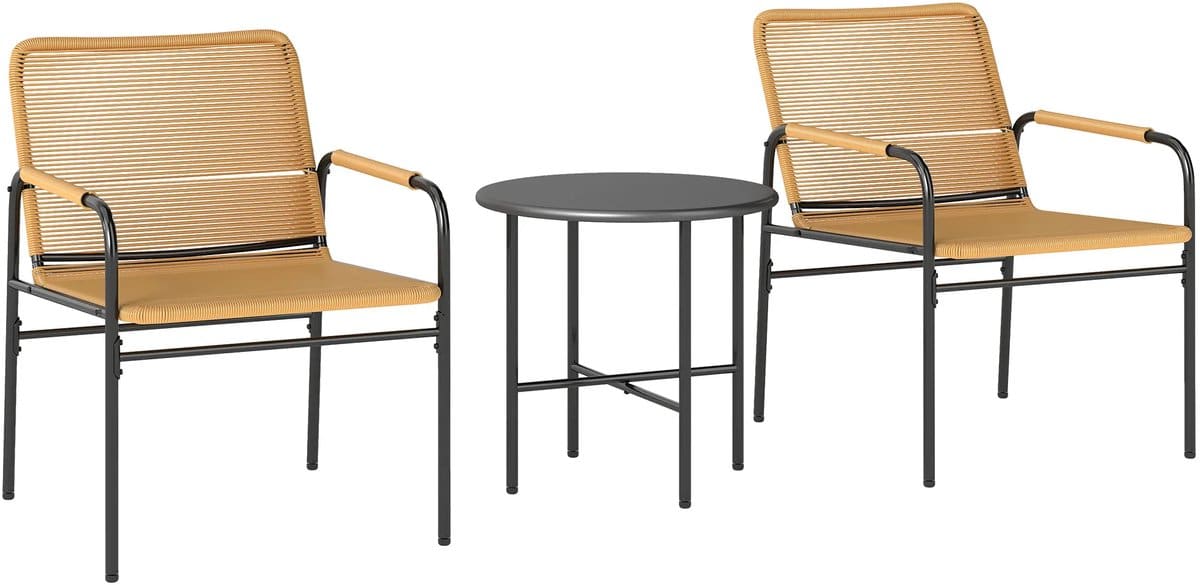 truusk 3 delige rattan bistroset 2 tuinstoelen en salontafel