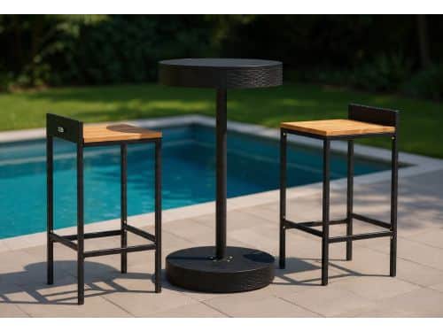 Tuin Barset 3-delig 120x60x105 cm - Polyrotan Bar Tafel met