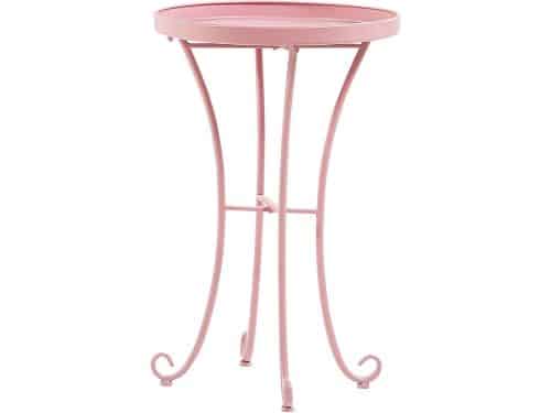 Tuin bijzettafel - Roze tafel - Terras decoratie - Vintage