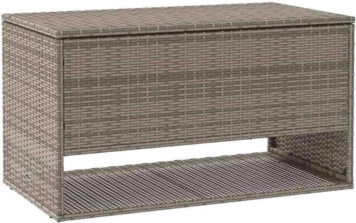 tuin kussenbox poly rattan grijs 100x55x55.5cm opslagcontainer