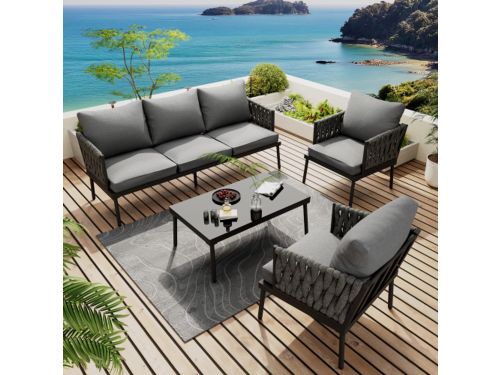 Tuin lounge stoel set, tuinmeubelset met comfortabele kussens