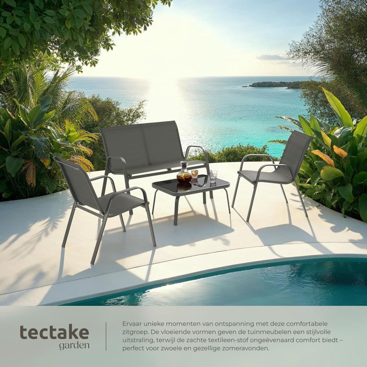 tuin loungeset 4 personen 70 x 111 x 83 cm