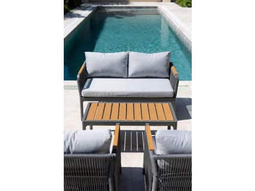Tuin Loungeset 4-persoons - Polyrotan Rattan Hoekbank met Dubbele Bank