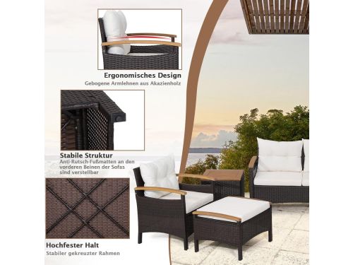 Tuin Loungeset 7-delig Rotan 118 x 60,5 x 74 cm